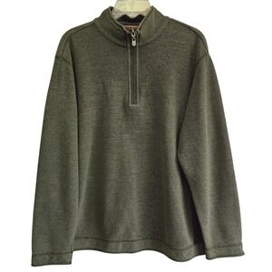 Tommy Bahama Women Olive Green Reversible Quarter Zip Pullover L Coastal Cabin